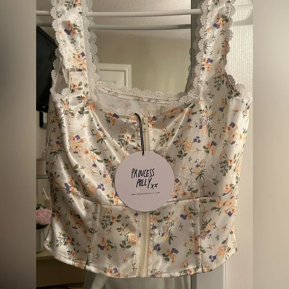 Princess Polly Floral Satin Corset Top - Picture 4 of 7